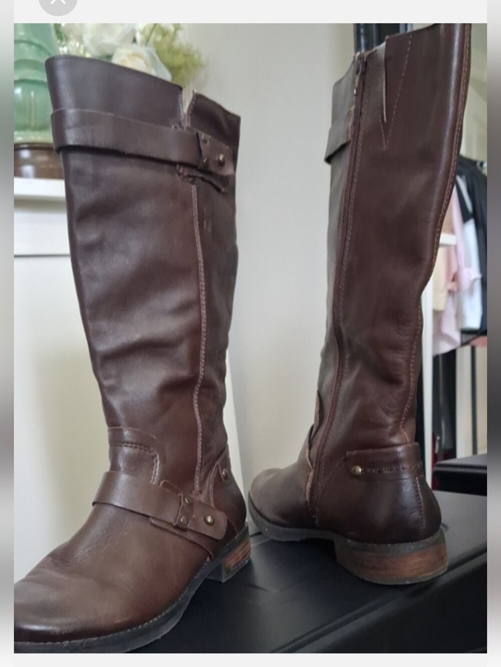 Gorgeous Leather Supple  Brown Riding Boots Inside full zipper 8